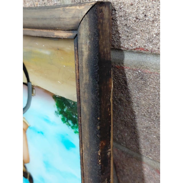 Framed Punakawan Reverse Painting Glass Bicycle Ride For Sale - Image 10 of 12