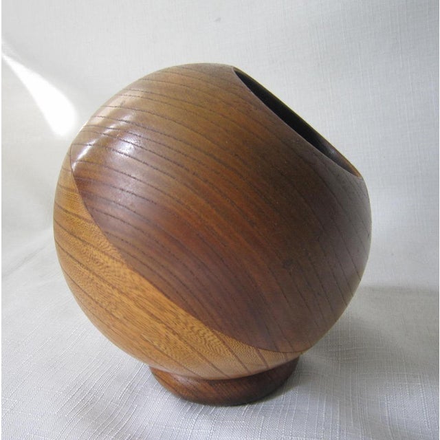 Mid Century Carved Wood Pen/Pencil Holder For Sale - Image 4 of 4