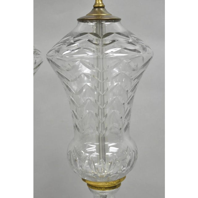 Early 20th Century Vintage French Neoclassical Style Glass Urn Table Lamps Attr. Marbro - A Pair For Sale - Image 5 of 12