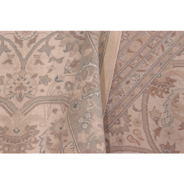 Beige Sunfaded Beige/Green Wool Rug - 8'1'' X 9'11'' For Sale - Image 8 of 10
