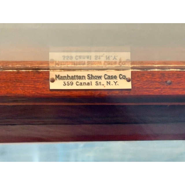 Antique Manhattan Show Case Co. Carved Wood & Glass Store Display Vitrine, New York For Sale - Image 11 of 12