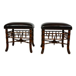 Pair of Faux-Bamboo Bench by Theodore Alexander For Sale