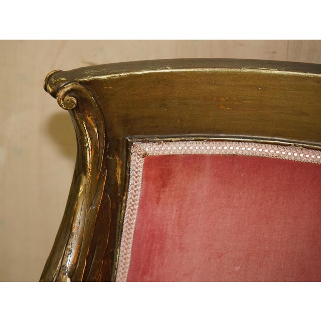 Late 18th Century George III Hand Carved Giltwood Armchair after Thomas Hope, 1780 For Sale - Image 5 of 18