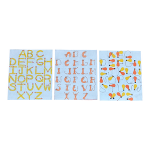 1970’s 3 Original Alphabet Animated Watercolor Paintings Cats Candles & Lightbulbs-Set of 3