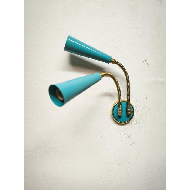 1960s Sputnik Wall Light with Adjustable Brass Arms, 1960s For Sale - Image 5 of 10