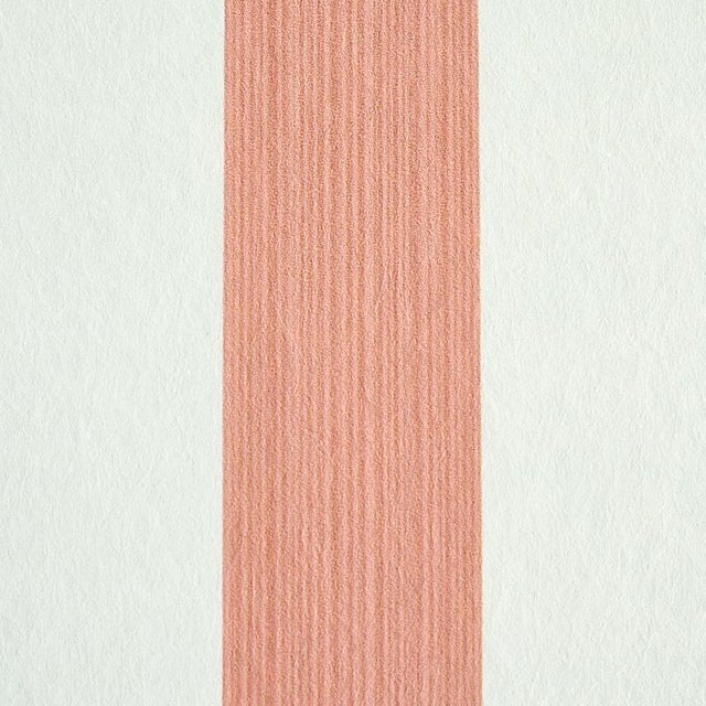 Transitional Schumacher Edwin Stripe Medium Wallpaper in Pink For Sale - Image 3 of 3