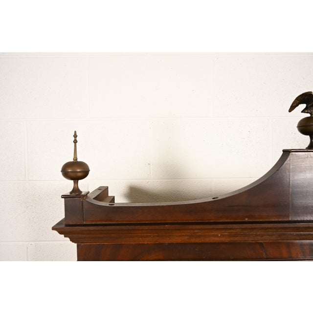 1940s Imperial Furniture Federal Inlaid Mahogany Secretary Desk With Bookcase Hutch, Circa 1940s For Sale - Image 5 of 17