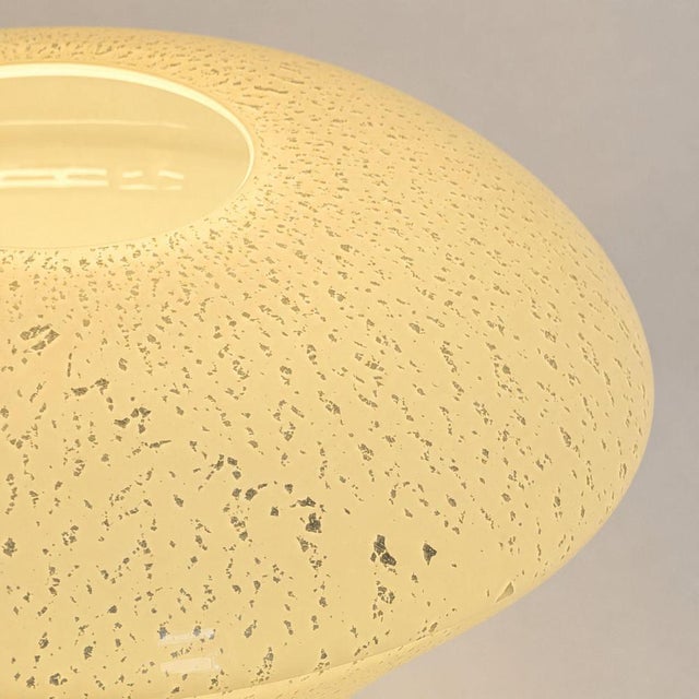 White Murano Glass Tanle Lamp with Silver Leaf, 1970s For Sale - Image 4 of 9