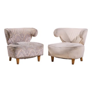 Paul Laszlo Mid Century Scroll Lounge Chairs - Pair For Sale