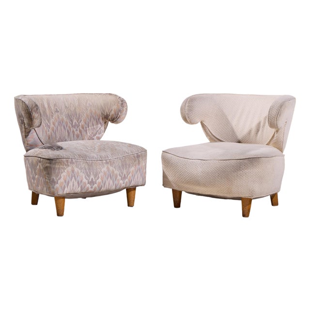 Paul Laszlo Mid Century Scroll Lounge Chairs - Pair For Sale