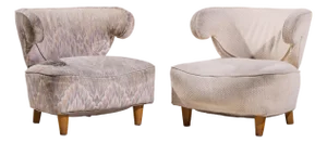 Paul Laszlo Mid Century Scroll Lounge Chairs - Pair