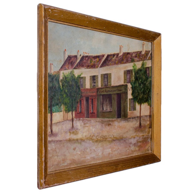French Oil Painting of French Restaurant, c.f. Hanna, c.1966 For Sale - Image 3 of 6