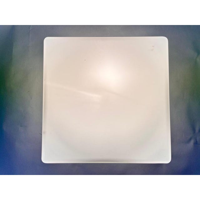 Mid-Century Milk Glass Flush Mount or Wall Light, Former Czechoslovakia, 1970s For Sale - Image 3 of 9