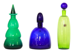 Vintage Murano Art Glass Bottle by Carlo Moretti, Italy, 1980s