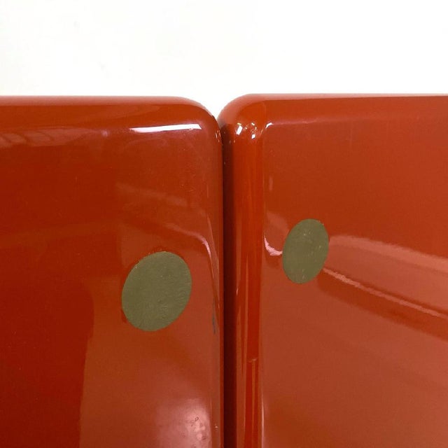 Italian Modern Red Lacquered Wood and Metal Bed by Takahama for Simon Gavina, 1970s For Sale - Image 11 of 18