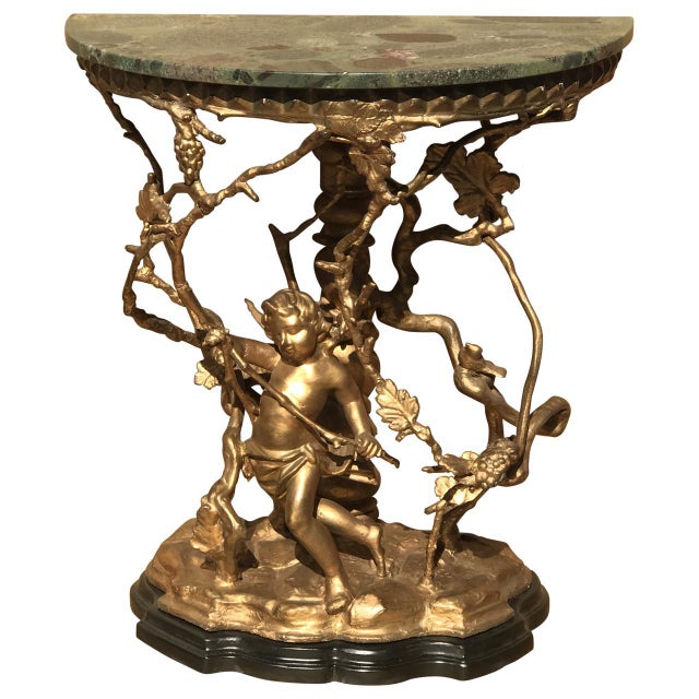 Tomlinson Venetian Giltwood Marble Console For Sale - Image 4 of 4