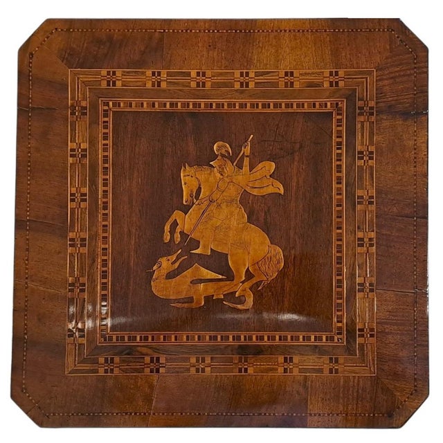Brown Square Table from Rolo Manufacture, 1800s For Sale - Image 8 of 10