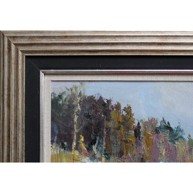 Janis Galzons, The River in the Summer, Oil on Cardboard For Sale - Image 13 of 14