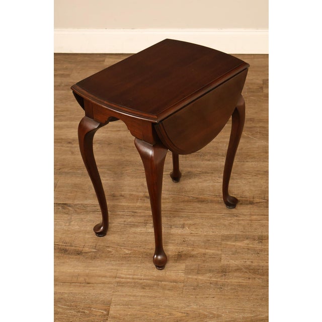 High Quality Vintage Cherry Oval Top Drop-Leaf End Table
