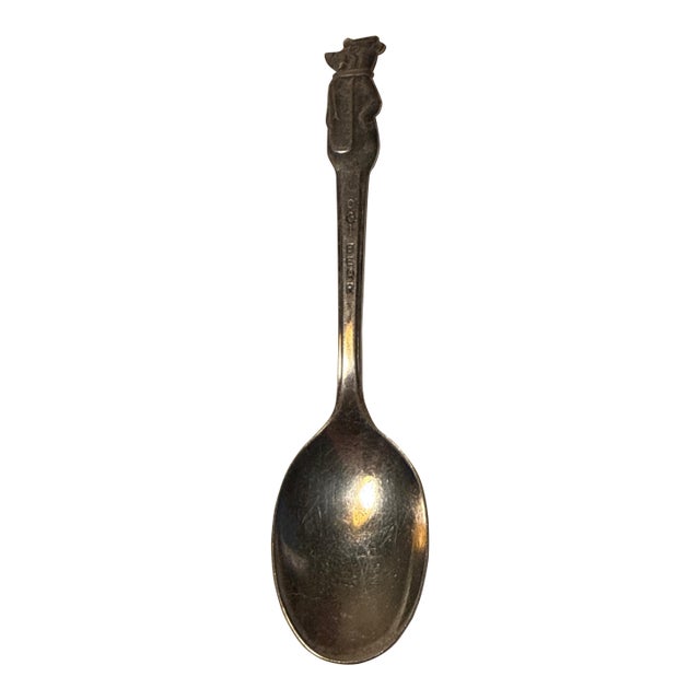 Vintage 1960s Hanna-Barbera Yogi Bear Silver-Plate Child's Spoon For Sale