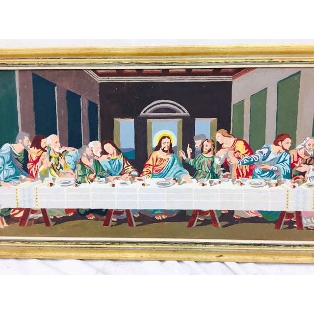 Vintage Framed Last Supper Paint by Numbers Painting Chairish
