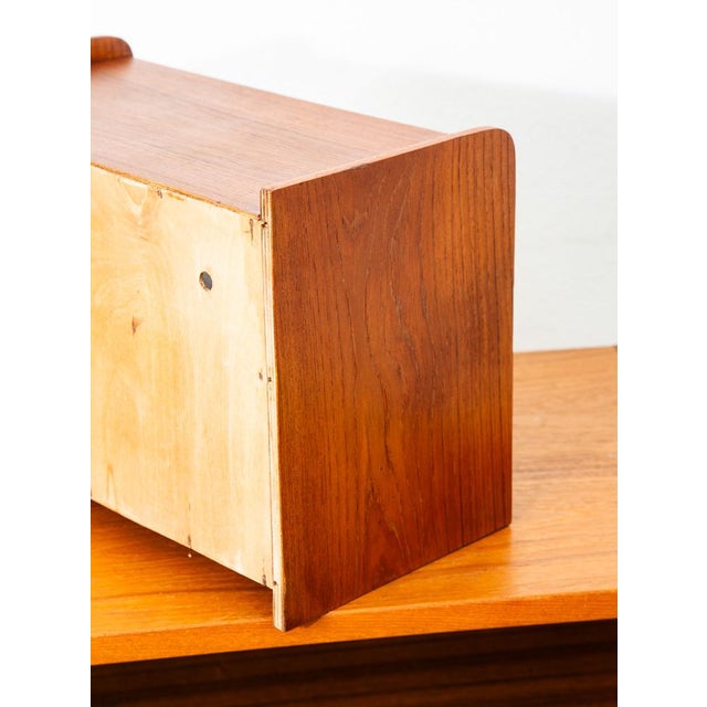 Mid Century Danish Modern Nightstand Floating Storage Shelf Drop Cabinet Vintage For Sale - Image 9 of 12