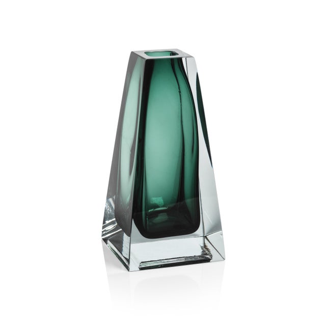 Carrara Polished Green Glass Vase, 6" For Sale In Los Angeles - Image 6 of 6