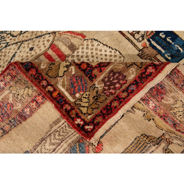 Traditional Antique Hand Knotted Malayer Rug For Sale - Image 3 of 12