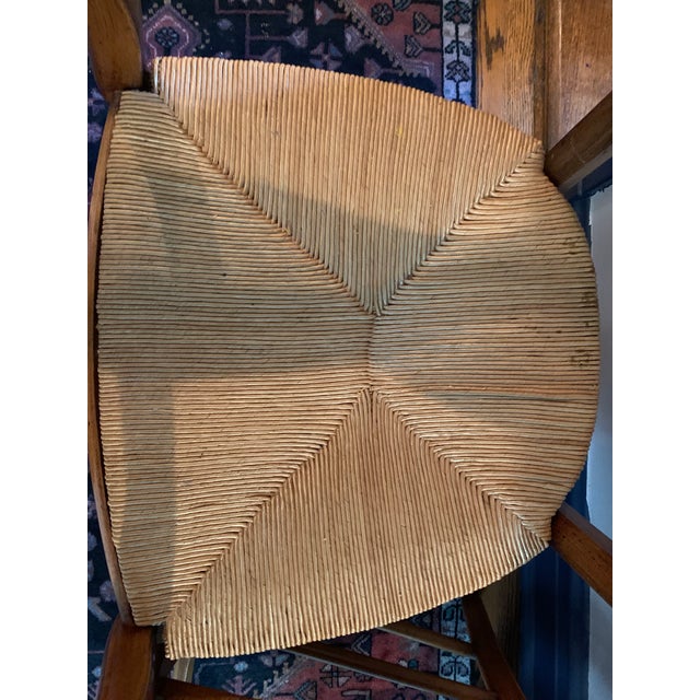 Wood 1990s Pair of Ladder Back Straw Seat Chairs For Sale - Image 7 of 11