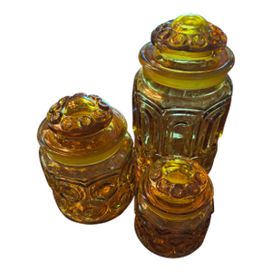1960s L.E. Smith Canister Jars - Set of 3