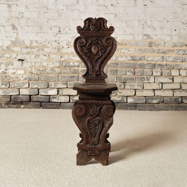 Gothic 1900s French Oak Gothic Style Chair For Sale - Image 3 of 9