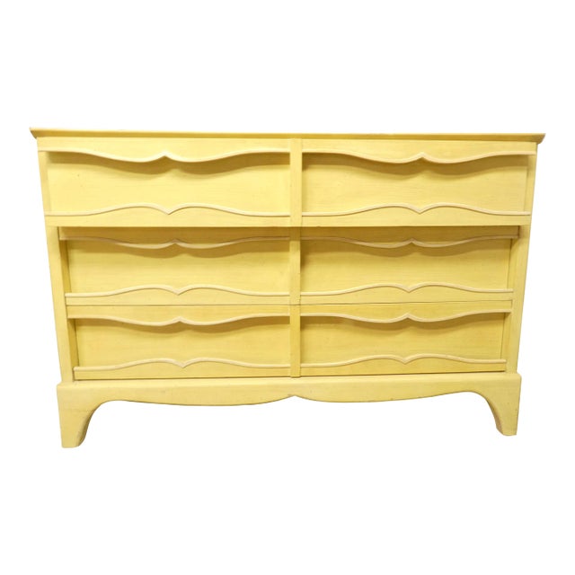 Mid-Century Modern Yellow Lane Lowboy Dresser For Sale