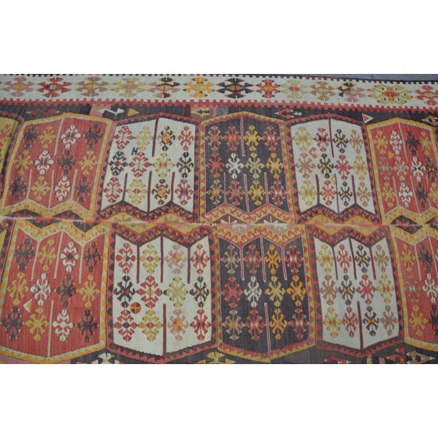 Turkish Oversize Handmade Floor Turkish Kilim Rug - 4′7″ × 10′9″ For Sale - Image 3 of 6