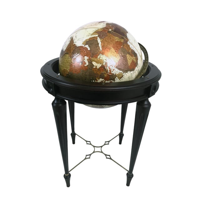 Bombay Company Antique Finish Globe Replogle With Fluted Leg Stand Chairish