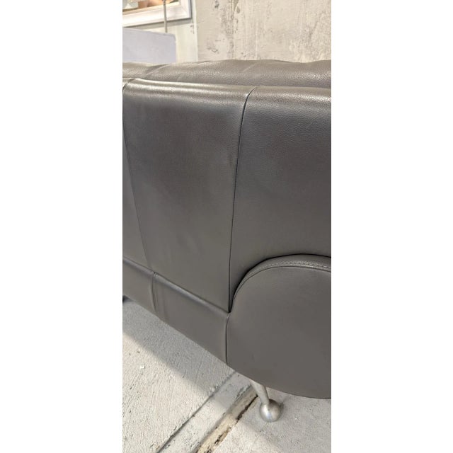 1990s Nicoletti Salotti Italian Leather Lounge Chair For Sale - Image 5 of 9