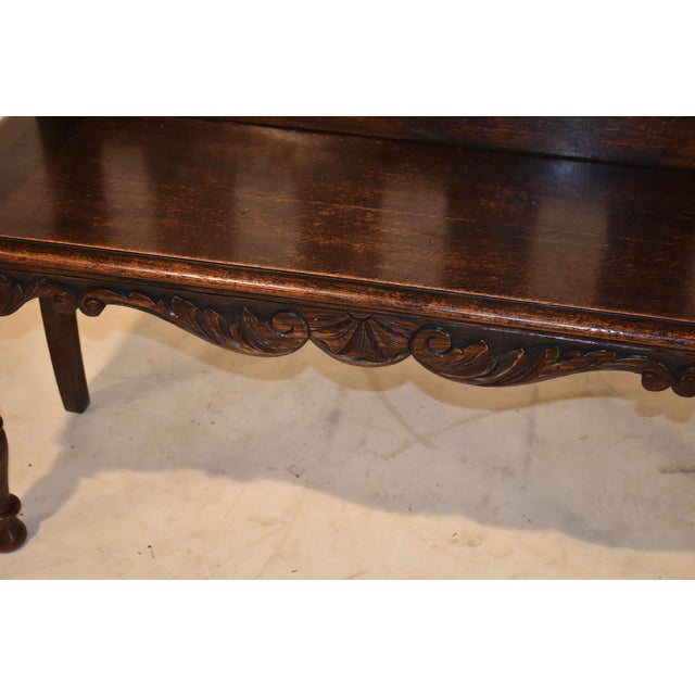 19th Century French Oak Settee With Hand Carving For Sale - Image 10 of 10