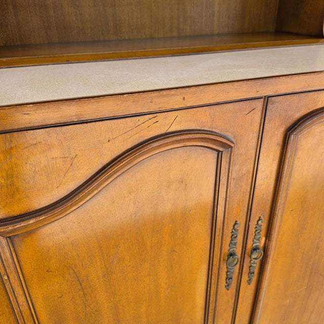 1930s Karges Country French Walnut Pullout Folding Service Bar For Sale - Image 16 of 18
