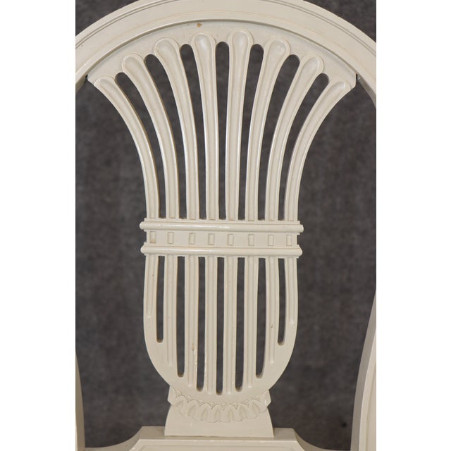 8 White Painted Suede French Louis XVI Style Balloon Chairs by Maison Jansen For Sale - Image 10 of 10