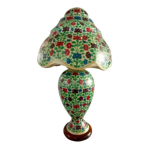 Vintage Hand Painted Camel Skin Lamp From Pakistan