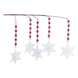 Beaded Snowflake Drop Spray (Set of 2) For Sale