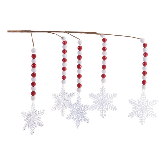 Beaded Snowflake Drop Spray (Set of 2) For Sale