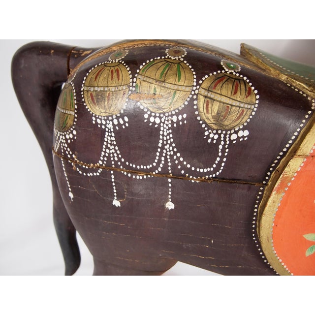 Charcoal Antique Painted Wood Temple Horse For Sale - Image 8 of 10