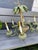 Vintage Tole Metal Palm Beach Tropical Hollywood Regency-Style Tole Palm Tree Chandelier Featuring Green-Painted Metal Fronds and Faux-Candle Arms For Sale - Image 11 of 12