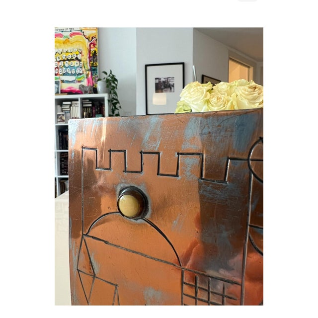 Israeli Mod Arts & Crafts Copper Sculpture Bookends Bezalel Schatz Yaad Studio, c.1960s For Sale - Image 10 of 15