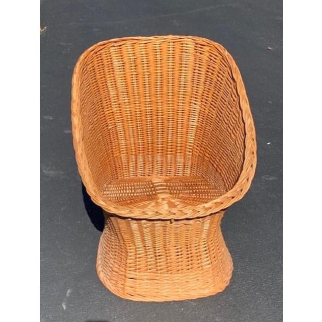 Vintage Mid Century Wicker Bucket Chair Chairish