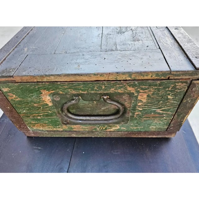 19th Century Continental European Distressed Carpenter Tool Chest Box For Sale - Image 11 of 12