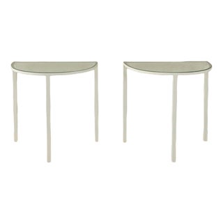 White Side Tables, 1980s, Set of 2 For Sale