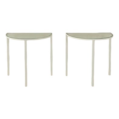 White Side Tables, 1980s, Set of 2 For Sale