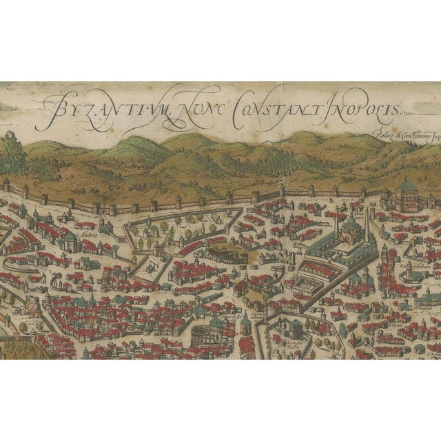 View of Istanbul Map, 1572 For Sale - Image 5 of 11