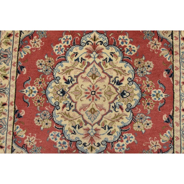 Pink Yazd Runner 2’11” X 13′ Pink Wool Vintage Traditional Hand-Knotted Rug For Sale - Image 8 of 13
